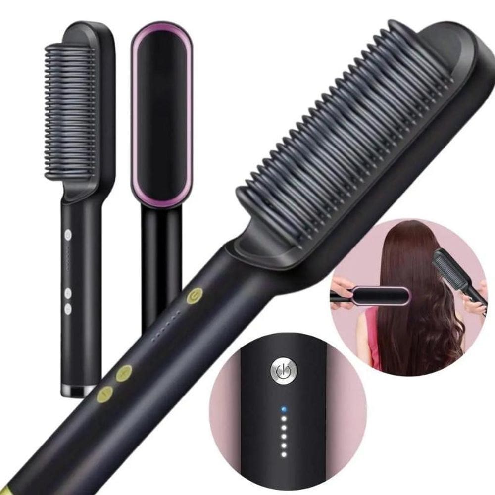 Escova alisadora de cabelo pente elétrico