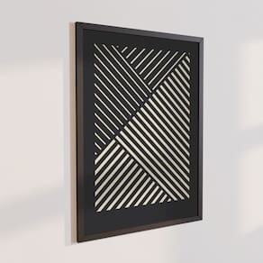 Quadro Decorativo Linhas Abstratas 70x50 com Moldura