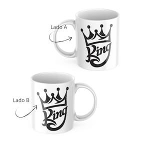 Caneca Xicara Para Café ou Chá de Porcelana Personalizada - King e Coroa