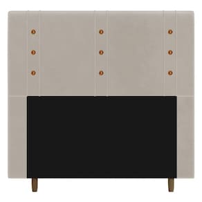 Cabeceira Cama Box Casal Roma 140cm Veludo Bege