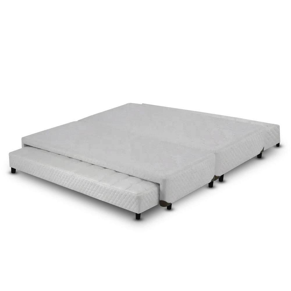 Cama Box QUEEN com Bicama de molas Branco - 158x198