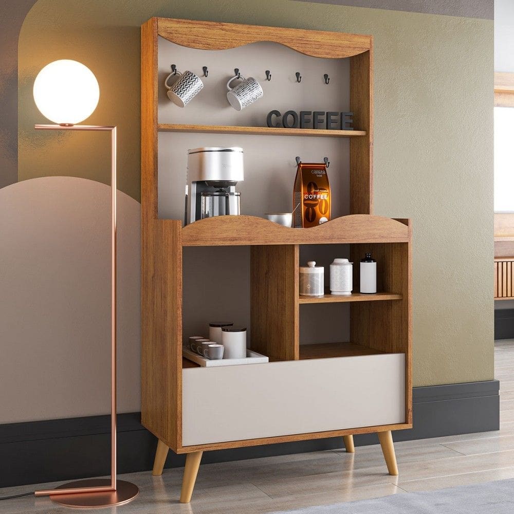 Armário de Cozinha Aires 1 Porta Off White - Viero Móveis