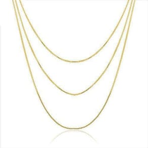 Colar 3 Correntes Triplo Top Super Xique Folheada A Ouro