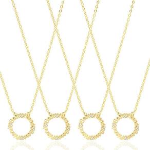 4 Colares Mandala Best Friends Folheado A Ouro 18K