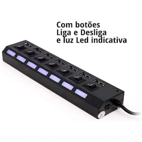 Hub De Usb 7 Portas 2.0 Hd Extensor High Speed Pen Drive Hd