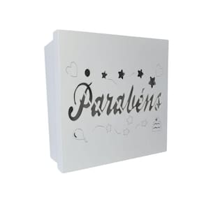 Caixas Personalizadas Brancas 100% Mdf (17x17x07) Parabéns Emoji