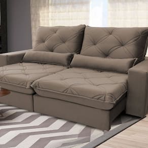 Sofá Reclinável 3 Lugares 230 Cm Nebraska Platinum Marrom