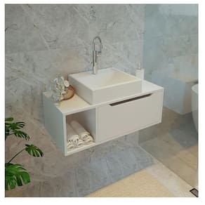 Balcão Gabinete para Banheiro Suspenso Ambiente BN3644 Branco - Tecnomobili