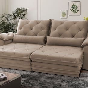 Sofá Reclinável 3 Lugares 230cm Dakota Platinum Marrom
