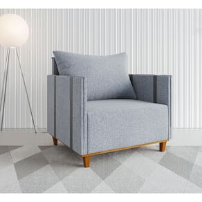Poltrona sofistic Cx 1un 1 Almofada Solta Inox Cinza