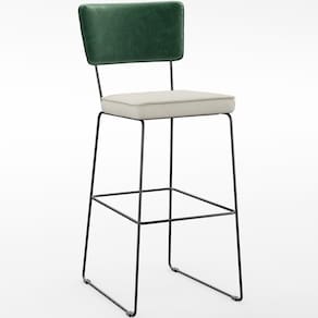 Banqueta Alta Allana L02 Verde Musgo Champagne