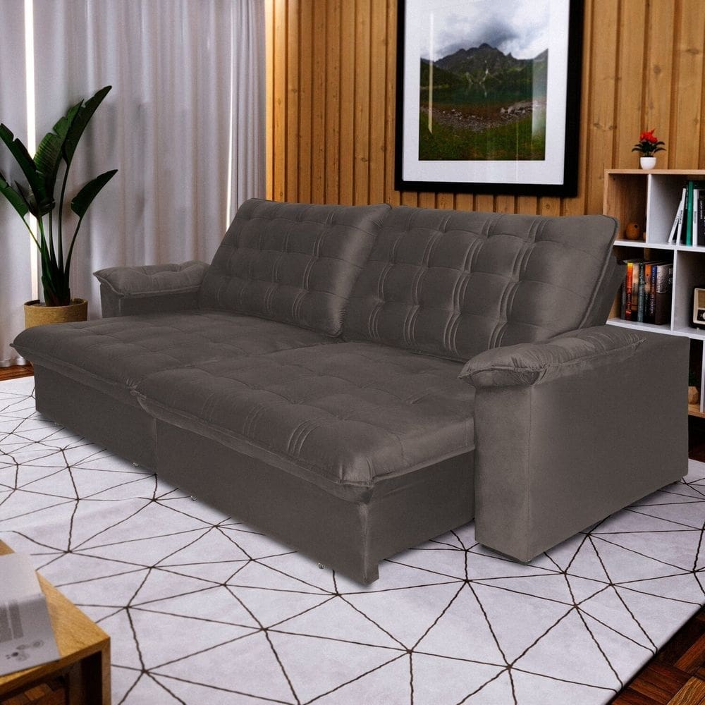 Sofá Pullman 230cm Platinum Marrom