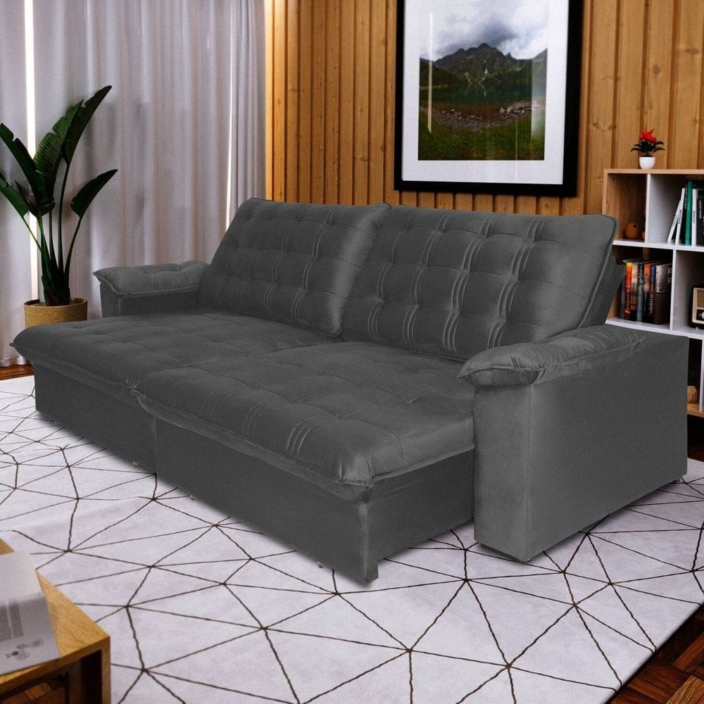 Sofá Pullman 250cm Platinum Grafite