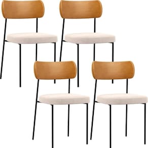 Kit 04 Cadeiras Sala De Jantar L02 Whsiky Suede Bege