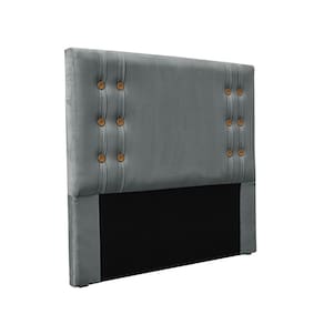 Cabeceira Cama Box Queen 160cm e Recamier Gênova Veludo Cinza S04 - D`Rossi