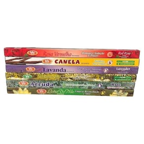 Kit 12 caixas 96 varetas incenso indiano bic aromas