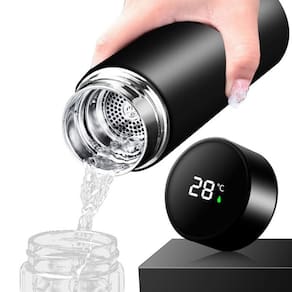 Garrafa térmica digital inteligente led e isolamento térmico