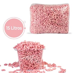 15 litros flocos de proteção enchimento biodegradável rosa