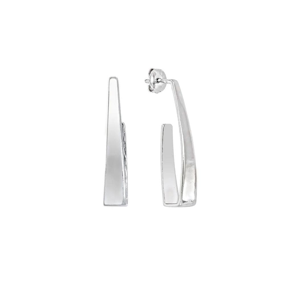 Brinco Gancho Em Prata Com Ródio.