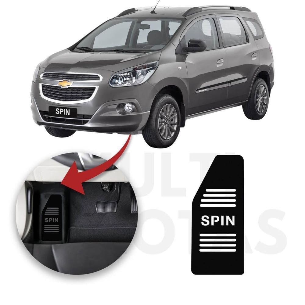 Descanso de pé chevrolet spin 2013 a 2022 aço escovado preto