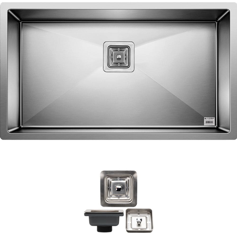 Cuba Quadrada Inox 304 Cozinha Pia Embutir Sobrepor Gourmet 85x45 Premium Com Válvula