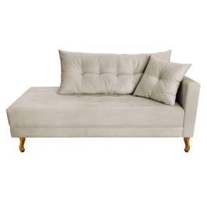 Recamier Azura 160cm Com Almofada Lado Esquerdo Suede Cor Bege