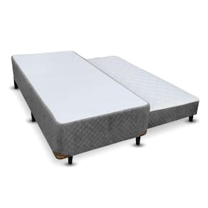 Cama Box com Bicama de molas Cinza - 088x188