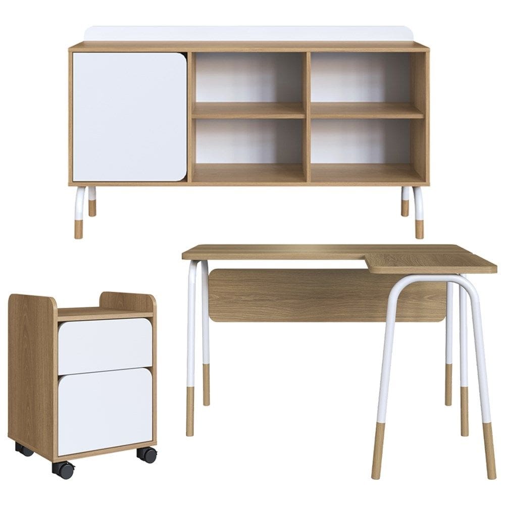 Conjunto Escritório Mesa Balcão Gav 28002X998X995 Hanover Branco Artesano