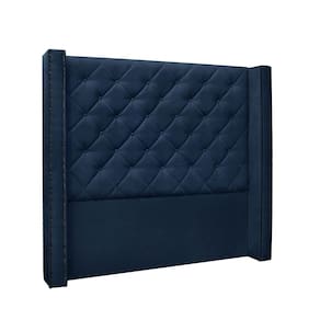 Cabeceira Cama Box Casal 140cm e Recamier Vicenza Suede Azul Marinho S04 - D`Rossi