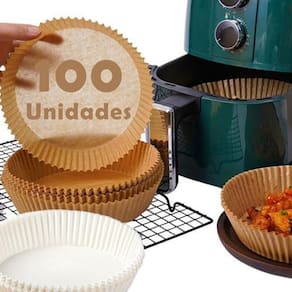 Forma de air fryer 100 unidades grande papel descartável kit