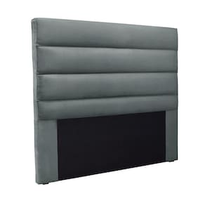 Cabeceira Cama Box Casal 140 cm Arles Veludo Cinza S04 - D`Rossi
