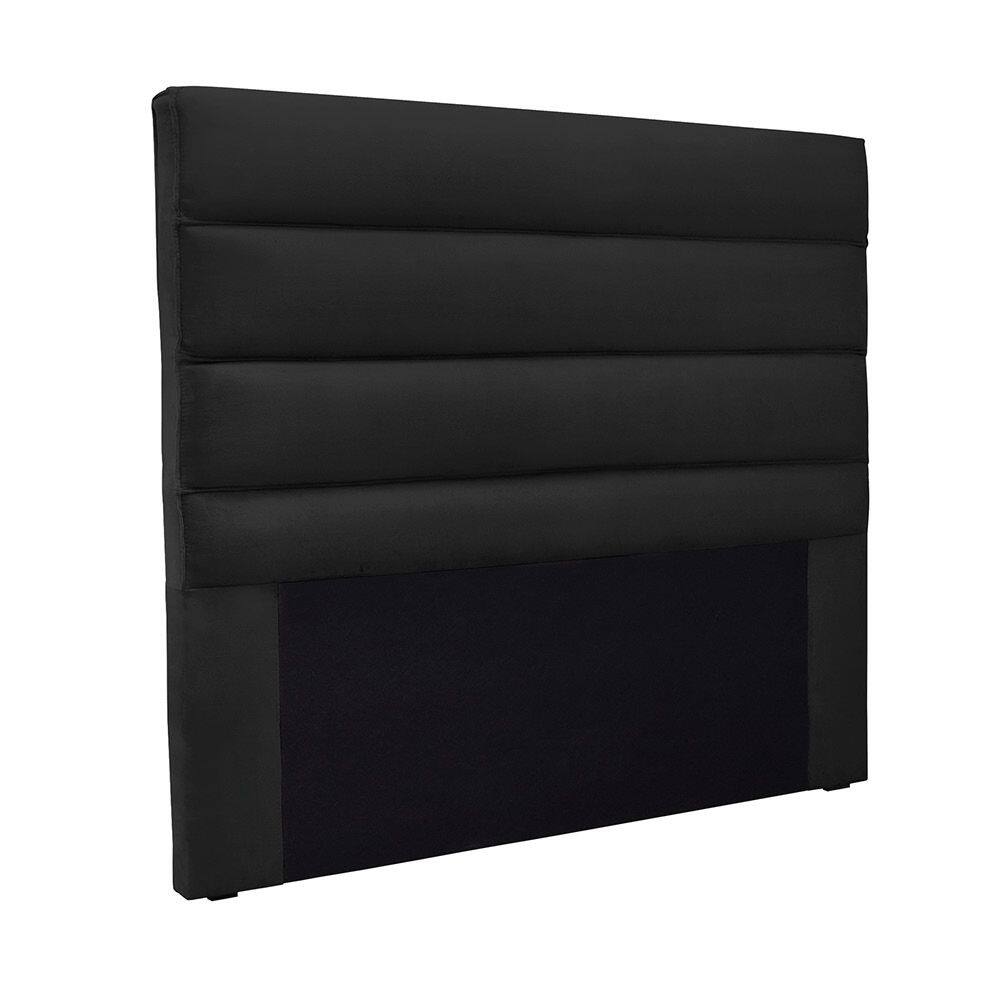 Cabeceira Cama Box Solteiro 90 cm Arles Veludo Preto S04 - D`Rossi