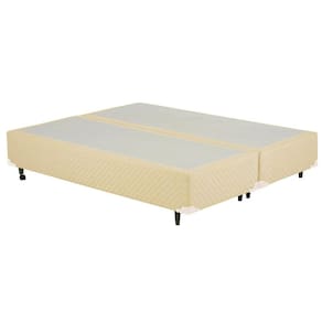 Cama Box Bipartido King Bege Rajado - 193x203