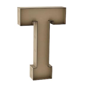Letra caixa grande t mdf 60cm de altura decoração