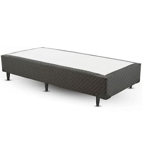 Cama Box Solteiro Antigo Cinza Rajado 078X188