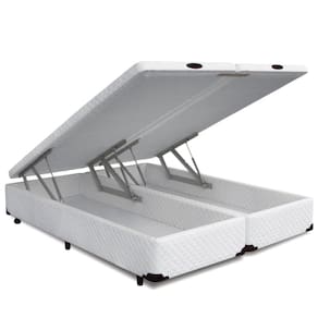 Cama Box Baú QUEEN Branco Bipartido - 158x198
