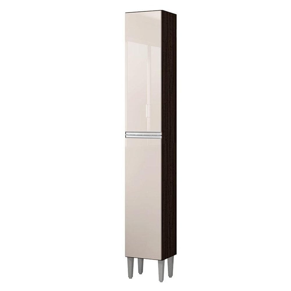 Paneleiro Aline Simples Chocolate Off White - Poquema