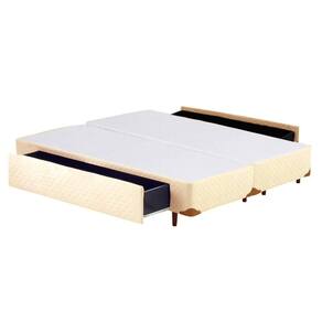 Cama Box KING SIZE Gavetão Central Areia Rajado - 193x203