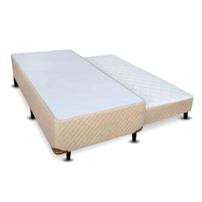 Cama Boxcom Bicama de molas Areia Rajado - 088x188