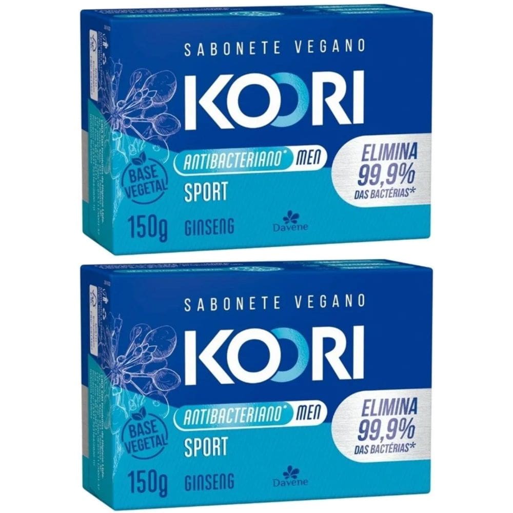 2UN Sabonete Vegetal Koori Antibac Sport Barra 150g Davene