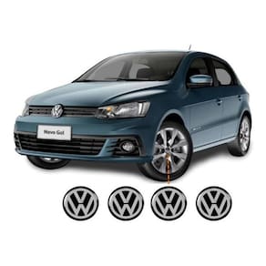 Emblema adesivo resinado calota roda 48mm 4 peças vw fox