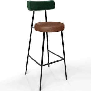 Banqueta Alta Bar Cozinha Sala De Jantar Milão L02 Facto Verde Musgo Couríssimo Marrom