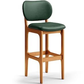 Banqueta Alta Bar Cozinha Sala Jantar Fixa Betta L02 Imbuia Facto Verde Musgo - Lyam Decor