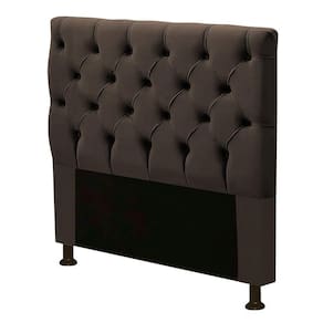 Cabeceira Cama Box Solteiro Cristal 90cm Corino Marrom