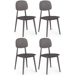 Kit 4 Cadeiras Itália Para Sala/cozinha Em Polipropileno - Cinza
