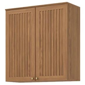Armário Aéreo 2 Portas Ripado 80 cm Requinte Nature - Henn