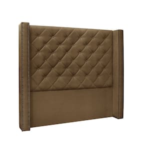 Cabeceira Cama Box Queen 160cm e Recamier Vicenza Suede Caramelo S04 - D`Rossi
