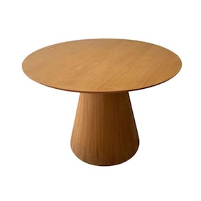 Cópia - Mesa De Jantar Cone Redonda 160cm Laminada Madeira Natural Imbuia Mel