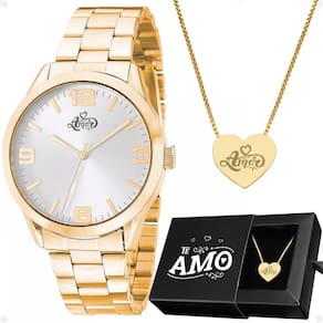 Relogio feminino banhado aço qualidade premium presente moda