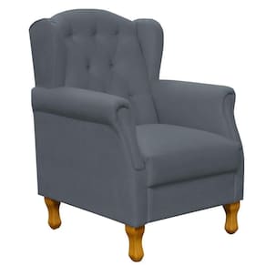 Poltrona Decorativa Para Sala De Estar Yara P02 Suede Cinza